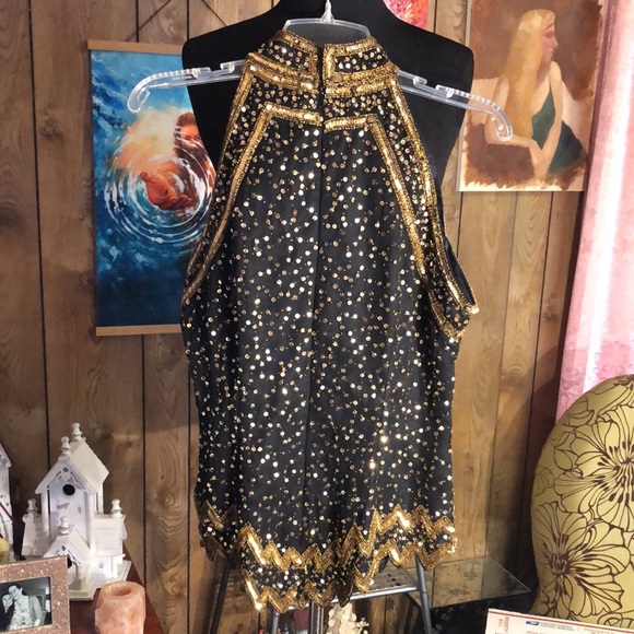 Stunning Vintage Sequin Blouse, Size Medium - Picture 5 of 14